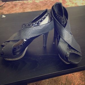 Black studded high heels